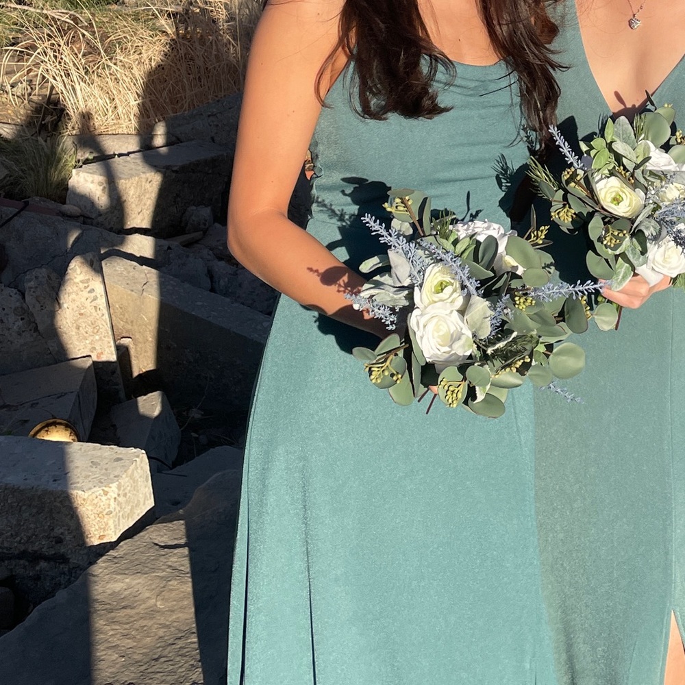 Ash crepe dress in sea glass - bridesmaid dress